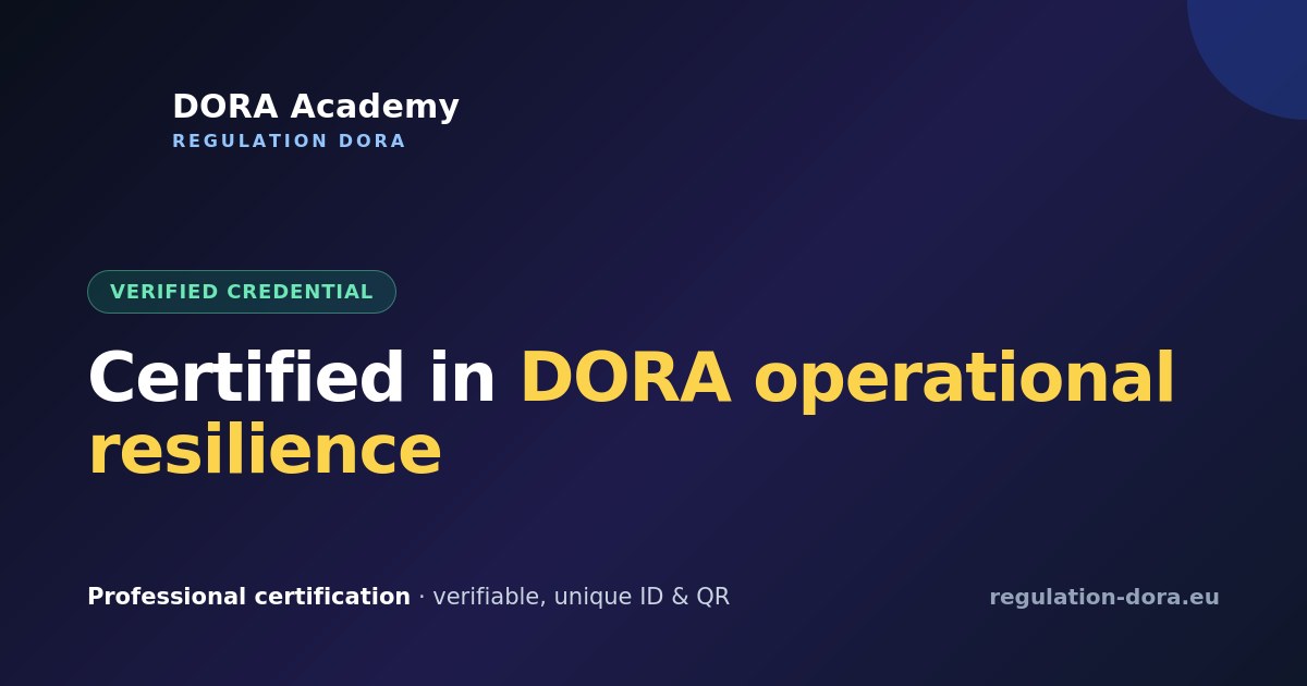DORA Academy verified credential card