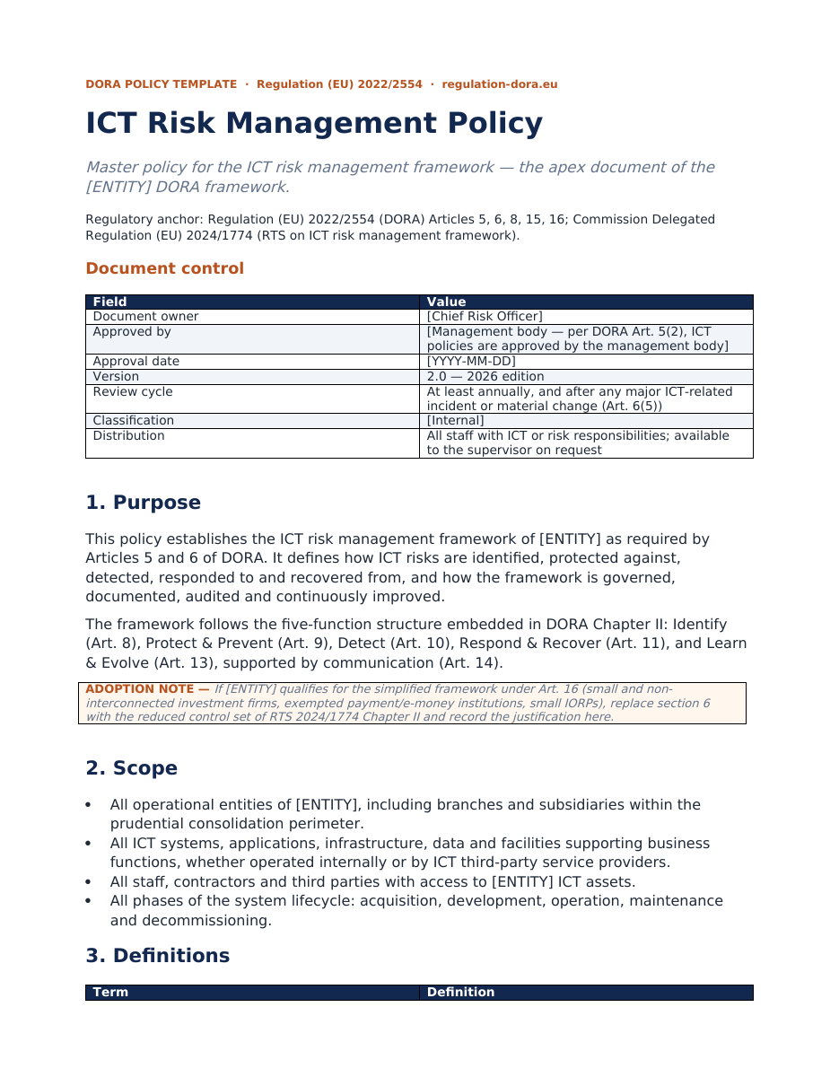 Policy template